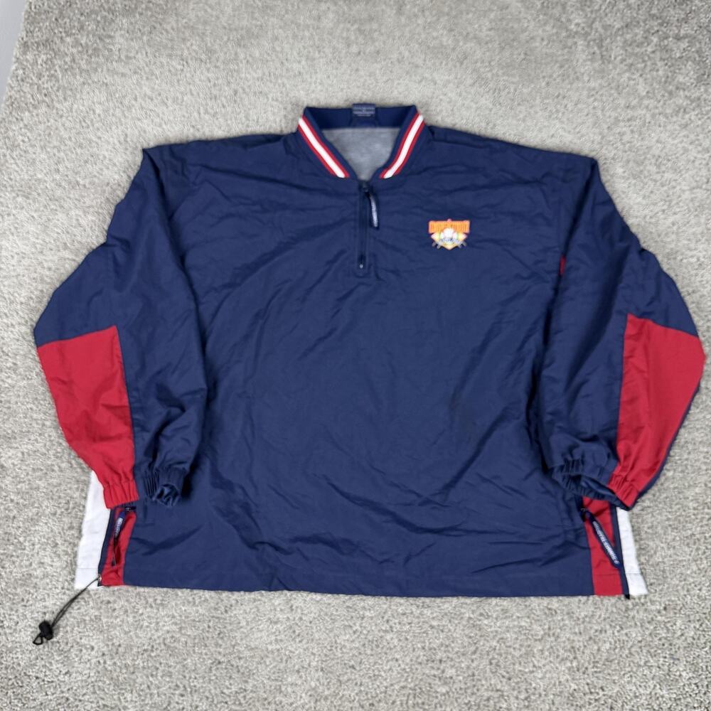 Cooperstown Dreams Park Jacket Mens 2XL Blue Baseball Quarter Zip Pullover
